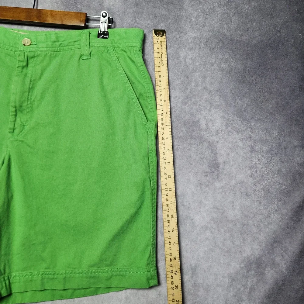 Izod Saltwater Mens Green Cotton Chino Shorts Size 38 Summer Casual